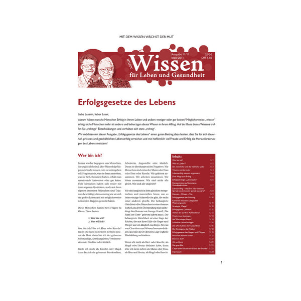 Unser Wissen  Nr. 11 - Erfolgsgesetze des Lebens