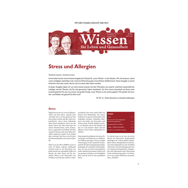 Unser Wissen Nr. 19 - Stress und Allergien - Digitale Ausgabe