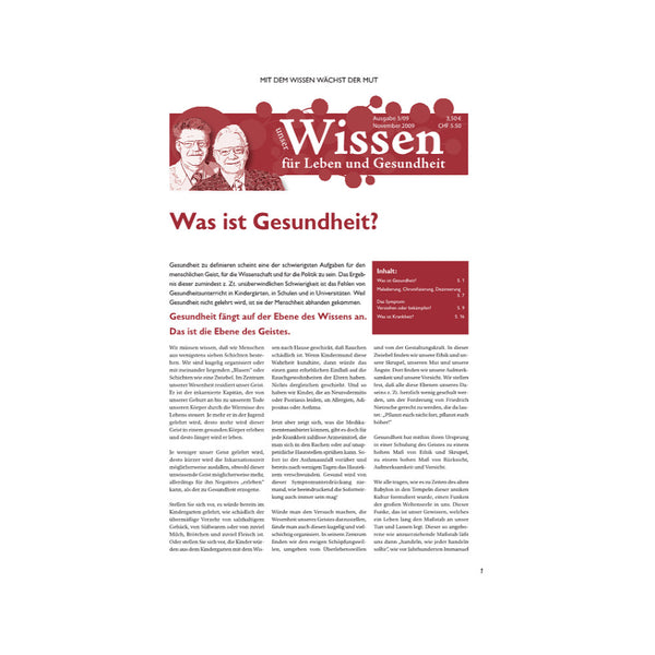 Unser Wissen Nr. 03 - Was ist Gesundheit? – Verlag Peter Jentschura e.k.