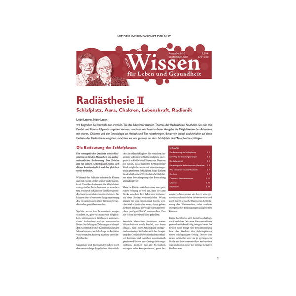 Unser Wissen  Nr. 08 - Radiästhesie II - Digitale Ausgabe